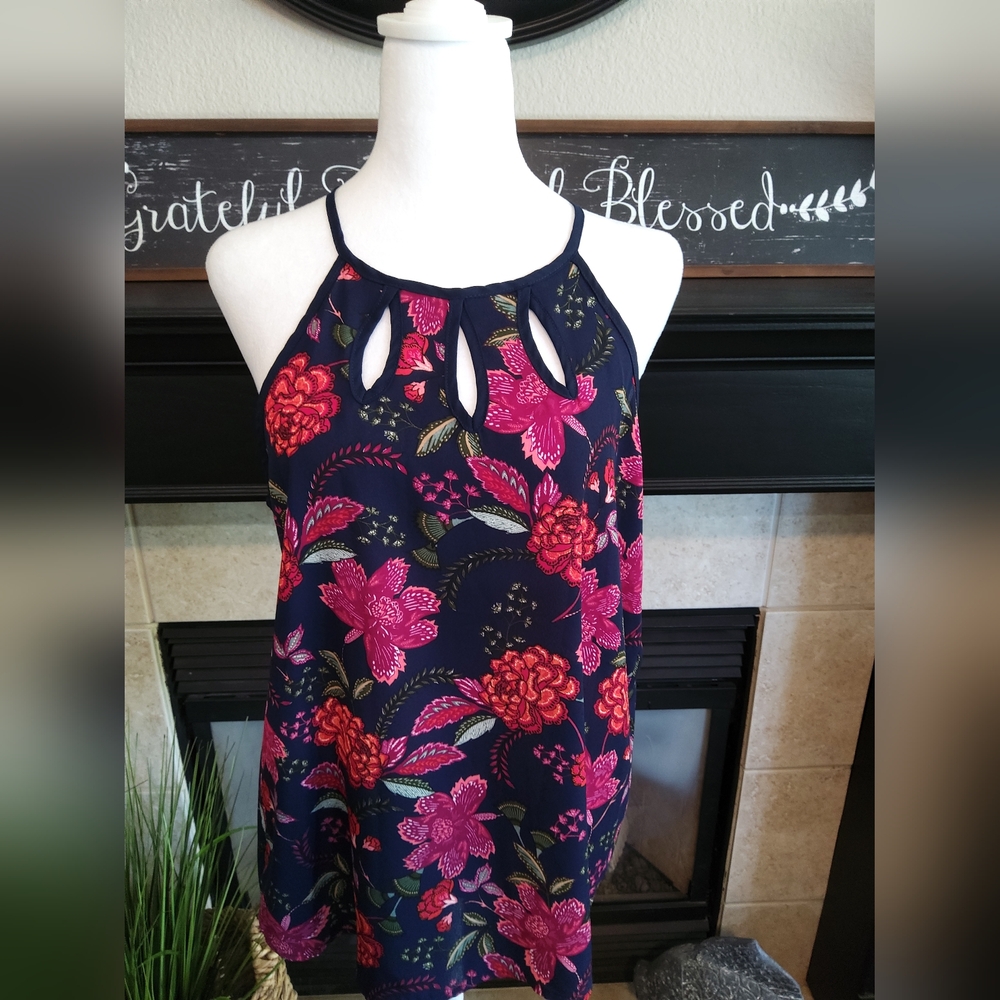 Papermoon Navy and Pink Floral Blouse - Picture 4 of 11